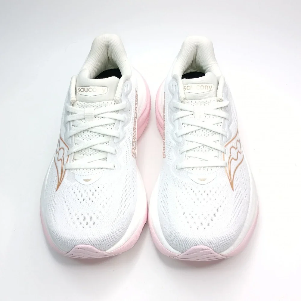 Saucony Ride 15 Running Shoes Women Size 8 White Pink Mesh S11055-151